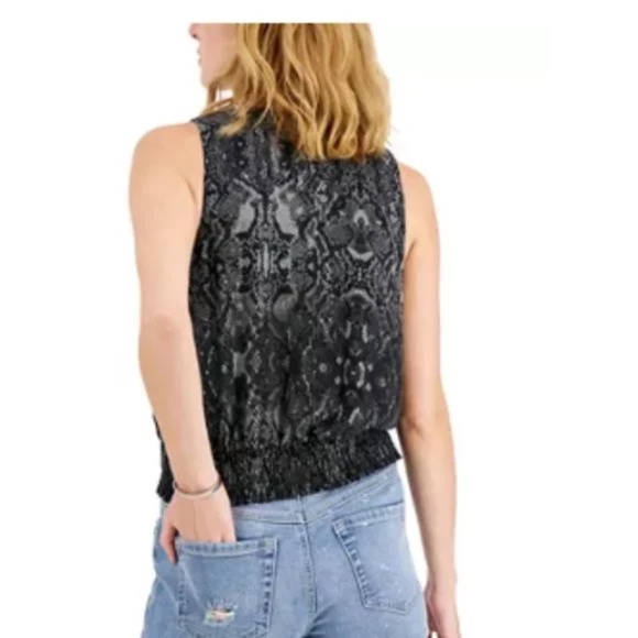 INC Women's Surplice Smocked-Hem Top, Painted Desert, S - NEW with tags - Picture 5 of 5